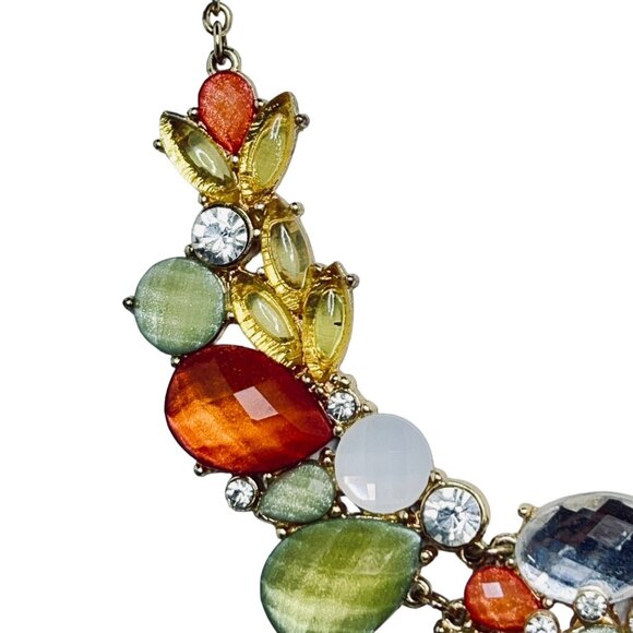 Charming Charlie Gold Tone, Orange, White, Yellow & Clear Necklace (5449) - Picture 2 of 5